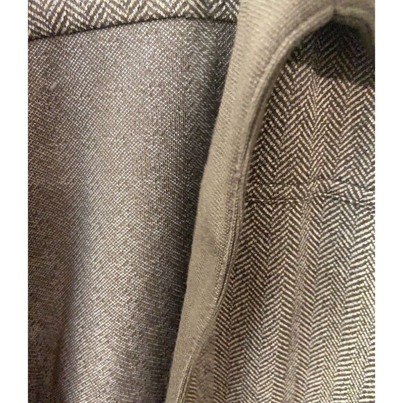 Alfred Dunner Jacket Womens Size 14 Brown Open Front Collared Herringbone - Picture 4 of 7